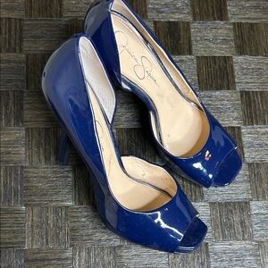 Jessica Simpson Navy Peep Toe Heels